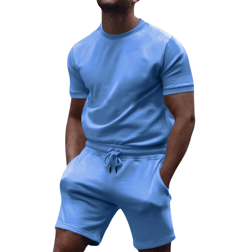 Leon – Tweedelige Set met T-Shirt met Ronde Hals en Short met Trekkoord Velani