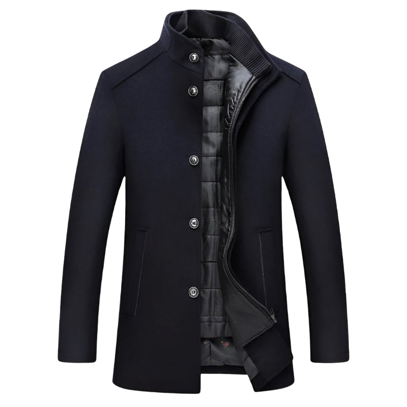 Daan - Trenchcoat met lange mouwen, knopen en rits Velani