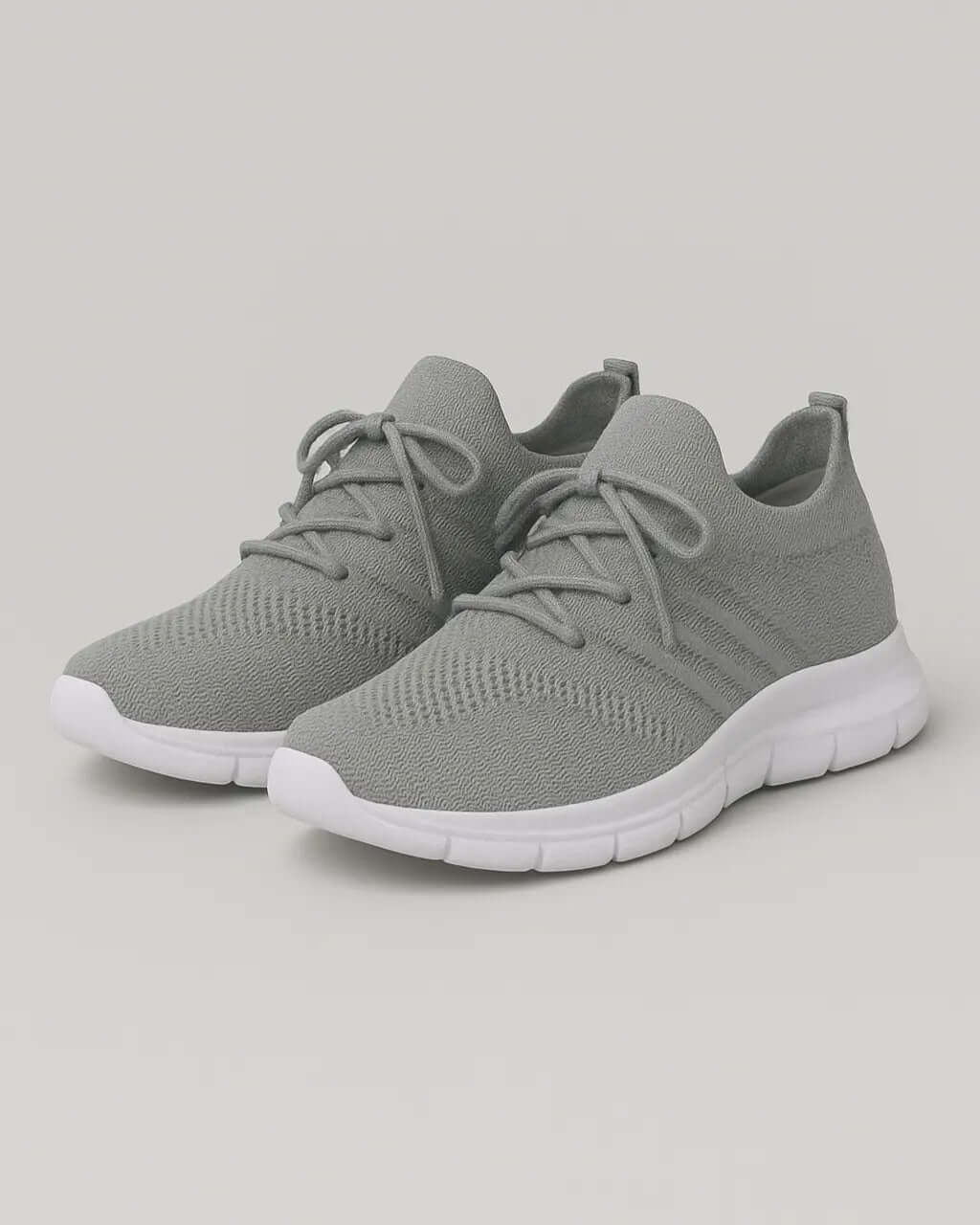 Mesh Veterschoenen Met Platte Zool-Shoes-Velani-Grijs-34-Velani