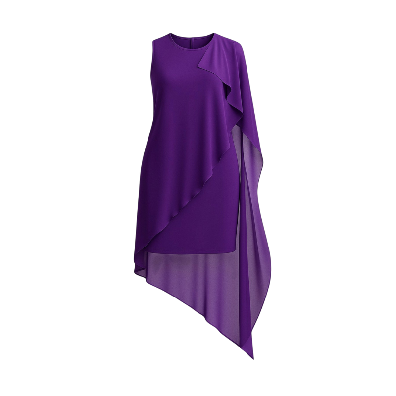 Sophia – Mouwloze Midi Jurk met Ronde Hals en Losse Pasvorm Velani