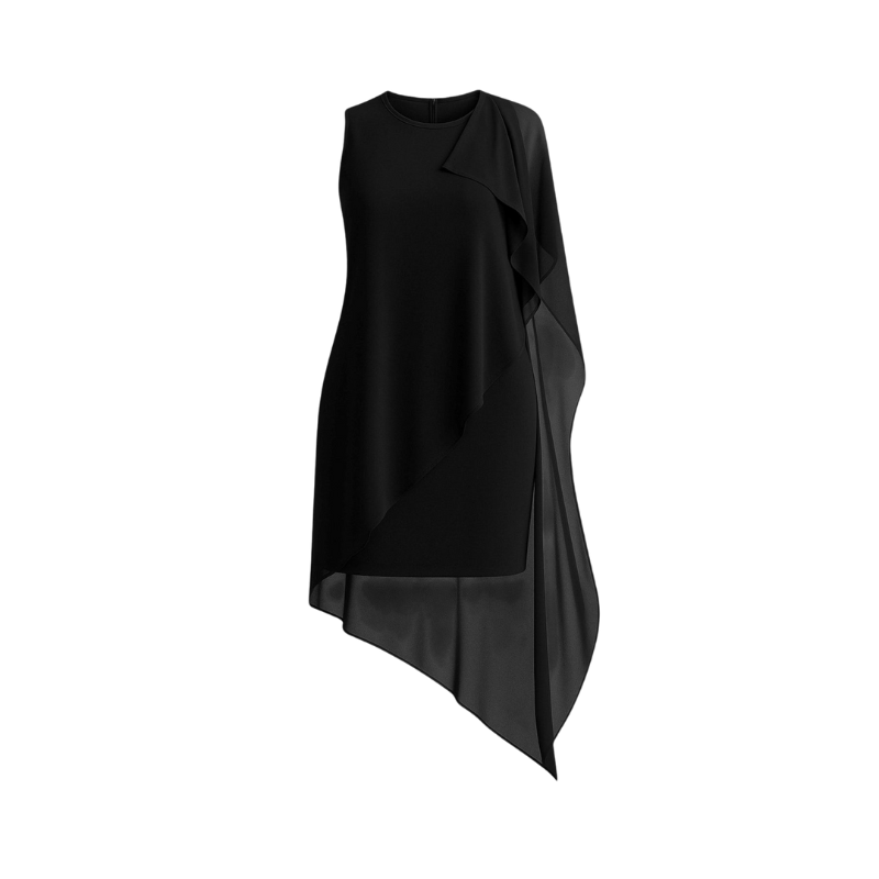 Sophia – Mouwloze Midi Jurk met Ronde Hals en Losse Pasvorm Velani