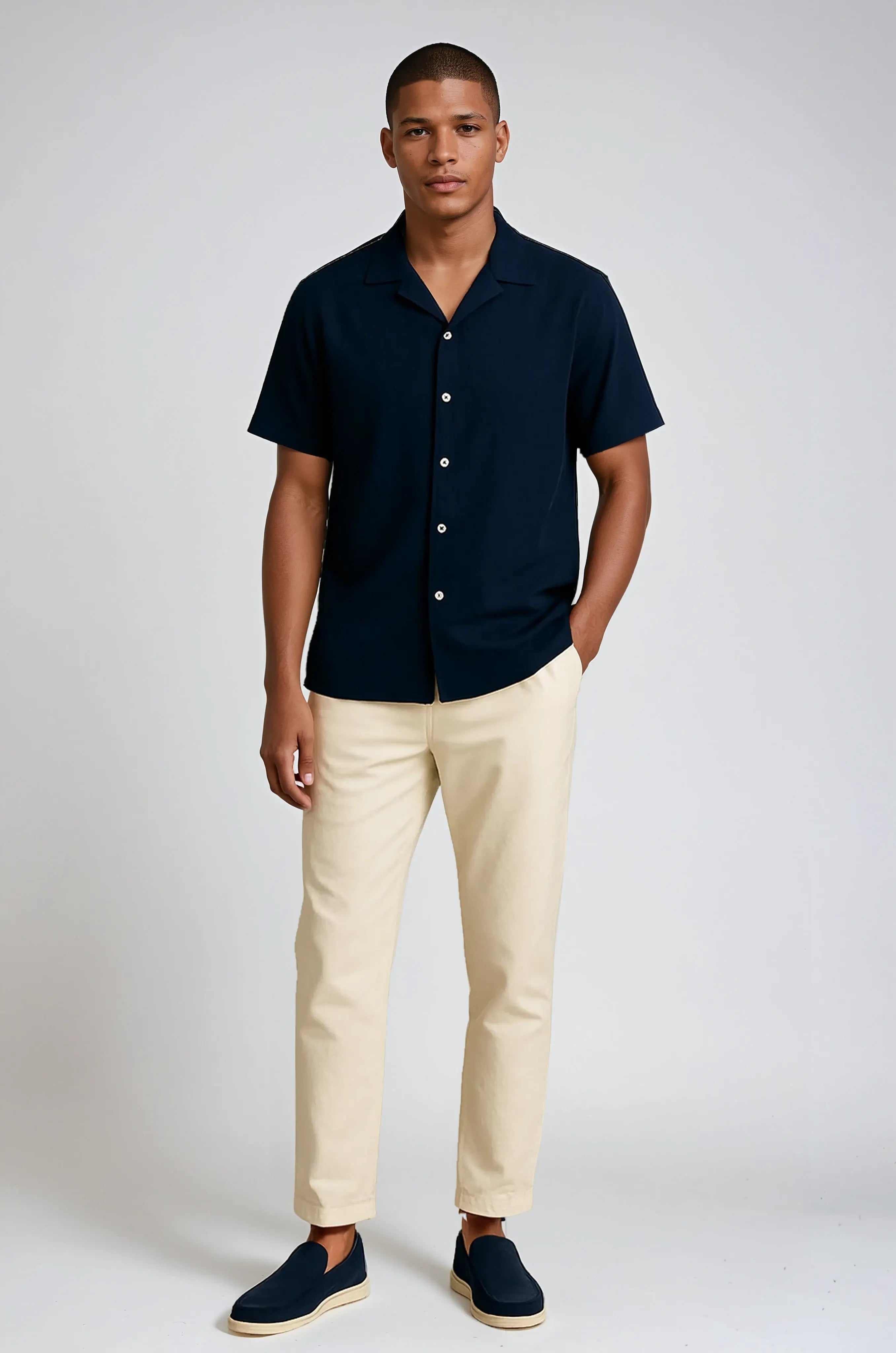 Set Van Katoenen T-shirt En Broek Met Verstelbaar Trekkoord-Clothing-Velani-Velani