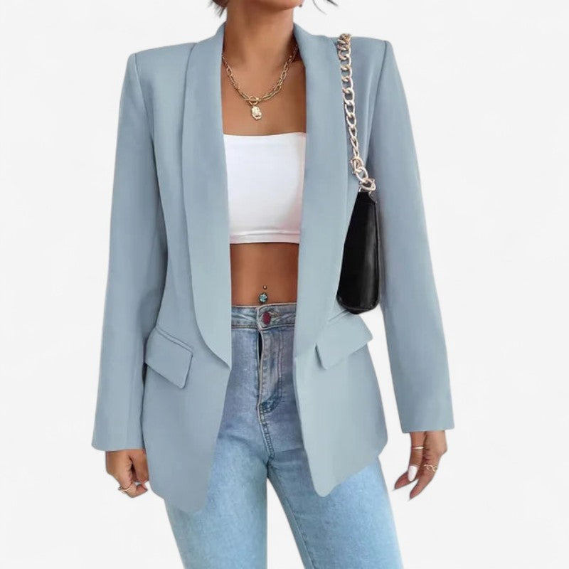 Lucy – Blazer met lange mouwen overhemdkraag met knopen en zakken Velani