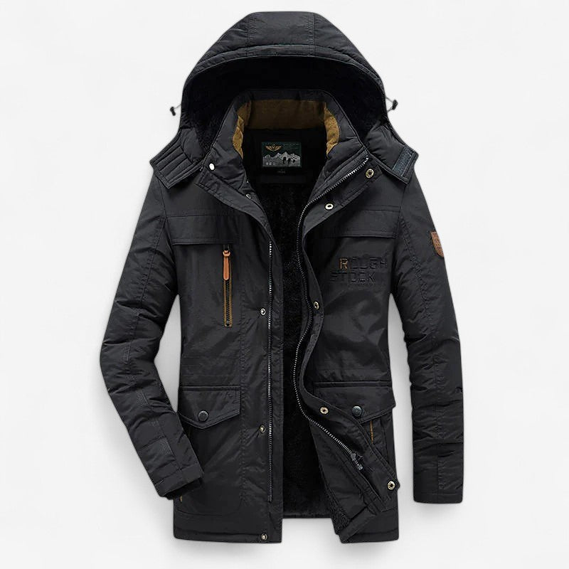 Bryan – Parka jas met lange mouwen, capuchon en meerdere ritszakken Velani