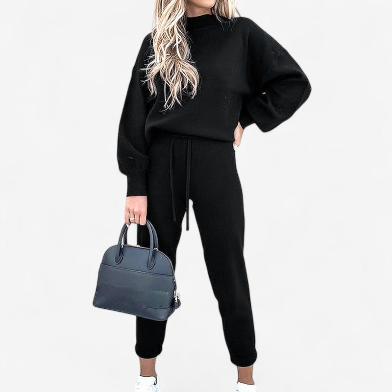 Emily – 2-delig pak met broek met wijde pijpen en lange mouwen Velani